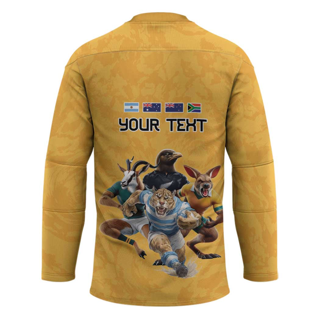 Custom Rugby Southern Hemisphere Hockey Jersey Argentina AUNZ South Africa Mascot Gold LT9 - Polynesian Pride
