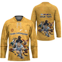 Custom Rugby Southern Hemisphere Hockey Jersey Argentina AUNZ South Africa Mascot Gold LT9 - Polynesian Pride