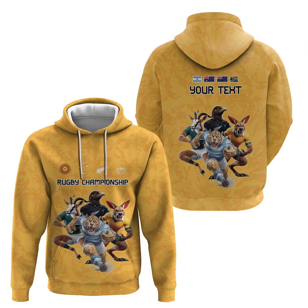 Custom Rugby Southern Hemisphere Hoodie Argentina AUNZ South Africa Mascot Gold LT9 - Polynesian Pride