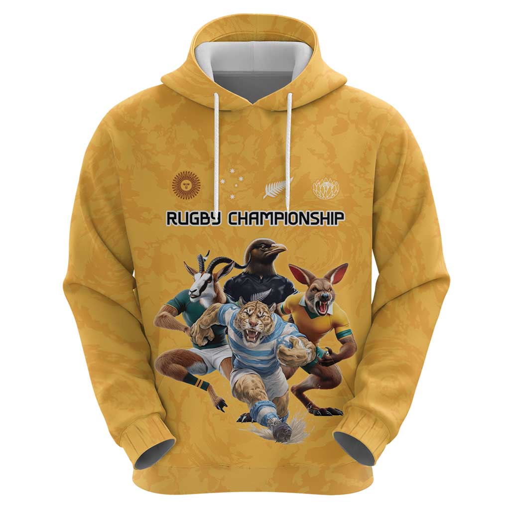 Custom Rugby Southern Hemisphere Hoodie Argentina AUNZ South Africa Mascot Gold LT9 - Polynesian Pride