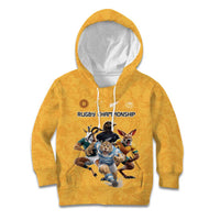 Custom Rugby Southern Hemisphere Kid Hoodie Argentina AUNZ South Africa Mascot Gold LT9 Hoodie Gold - Polynesian Pride