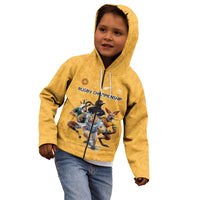 Custom Rugby Southern Hemisphere Kid Hoodie Argentina AUNZ South Africa Mascot Gold LT9 - Polynesian Pride