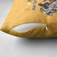 Custom Rugby Southern Hemisphere Pillow Cover Argentina AUNZ South Africa Mascot Gold LT9 - Polynesian Pride