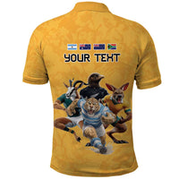 Custom Rugby Southern Hemisphere Polo Shirt Argentina AUNZ South Africa Mascot Gold LT9 - Polynesian Pride