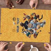 Custom Rugby Southern Hemisphere Puzzle Argentina AUNZ South Africa Mascot Gold - Polynesian Pride
