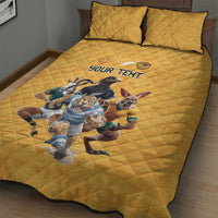 Custom Rugby Southern Hemisphere Quilt Bed Set Argentina AUNZ South Africa Mascot Gold LT9 - Polynesian Pride
