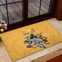 Custom Rugby Southern Hemisphere Rubber Doormat Argentina AUNZ South Africa Mascot Gold - Polynesian Pride
