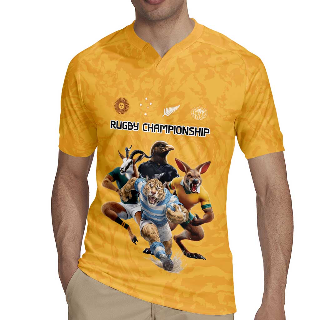 Custom Rugby Southern Hemisphere Rugby Jersey Argentina AUNZ South Africa Mascot Gold LT9 - Polynesian Pride