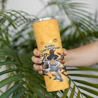 Custom Rugby Southern Hemisphere Skinny Tumbler Argentina AUNZ South Africa Mascot Gold LT9 - Polynesian Pride