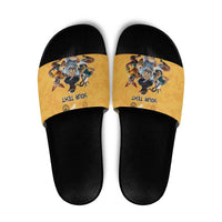 Custom Rugby Southern Hemisphere Slide Sandals Argentina AUNZ South Africa Mascot Gold LT9 Gold - Polynesian Pride