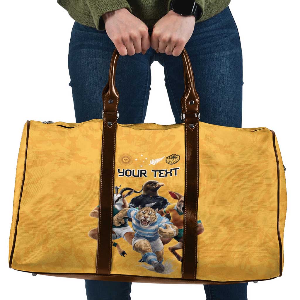 Custom Rugby Southern Hemisphere Travel Bag Argentina AUNZ South Africa Mascot Gold LT9 Gold - Polynesian Pride