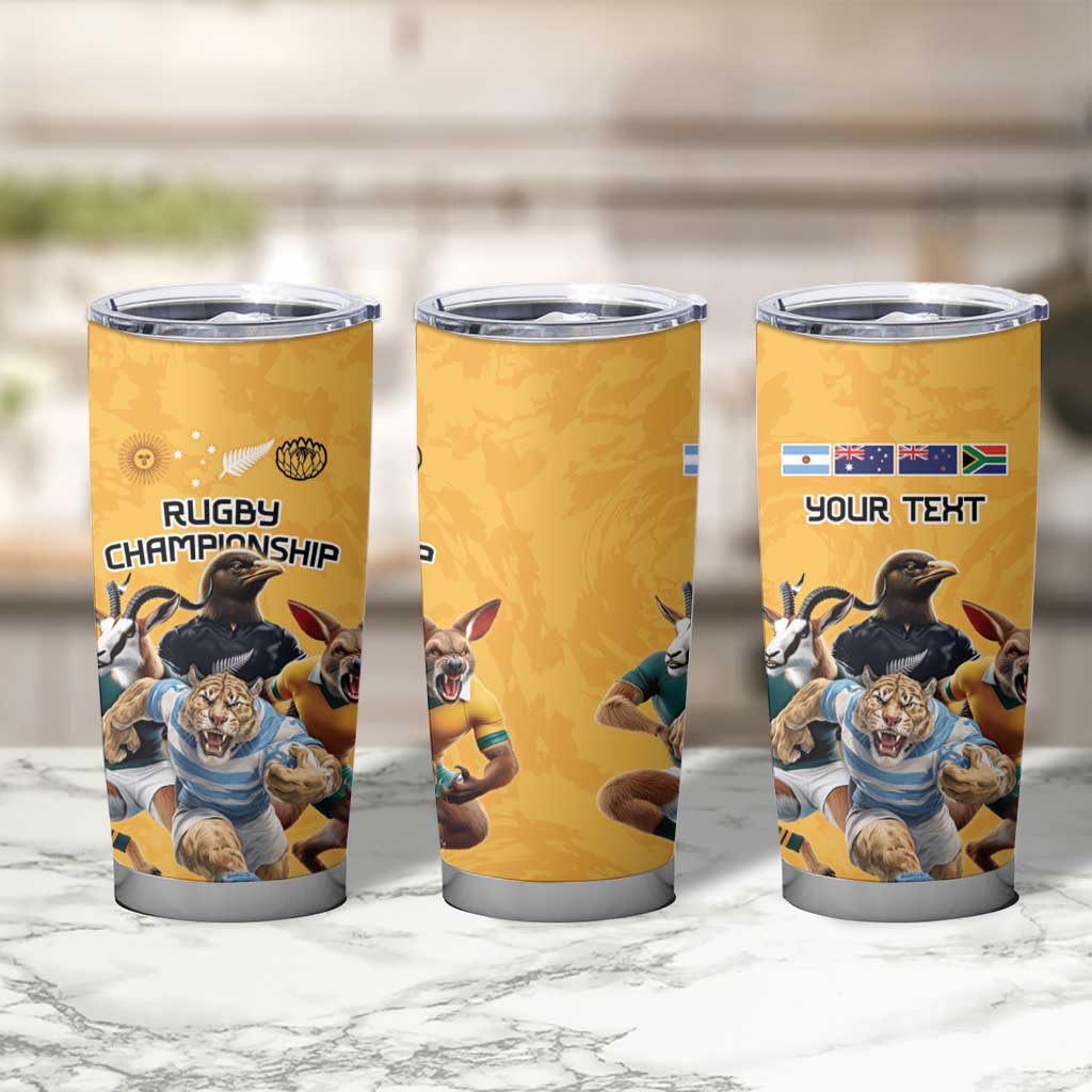Custom Rugby Southern Hemisphere Tumbler Cup Argentina AUNZ South Africa Mascot Gold LT9 - Polynesian Pride