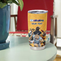 Custom Rugby Southern Hemisphere Tumbler Cup Argentina AUNZ South Africa Mascot Gold LT9 - Polynesian Pride