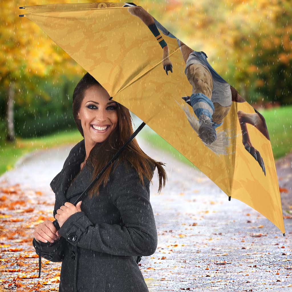 Custom Rugby Southern Hemisphere Umbrella Argentina AUNZ South Africa Mascot Gold - Polynesian Pride
