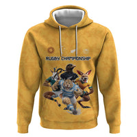 Custom Rugby Southern Hemisphere Zip Hoodie Argentina AUNZ South Africa Mascot Gold LT9 Pullover Hoodie Gold - Polynesian Pride