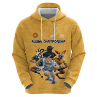 Custom Rugby Southern Hemisphere Zip Hoodie Argentina AUNZ South Africa Mascot Gold LT9 - Polynesian Pride