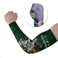 Custom Rugby Southern Hemisphere Arm Sleeves Argentina AUNZ South Africa Mascot Green LT9 Set of 2 Green - Polynesian Pride