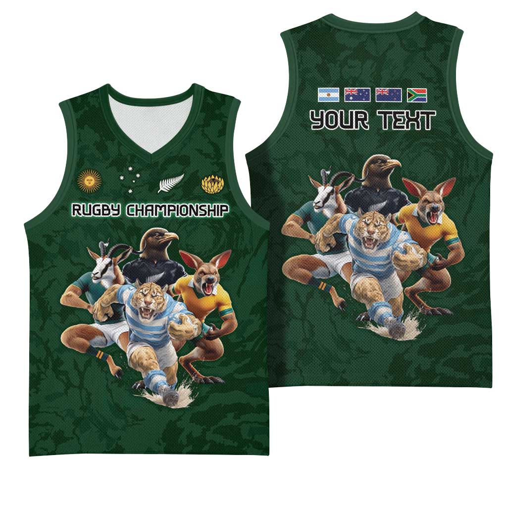 Custom Rugby Southern Hemisphere Basketball Jersey Argentina AUNZ South Africa Mascot Green - Polynesian Pride