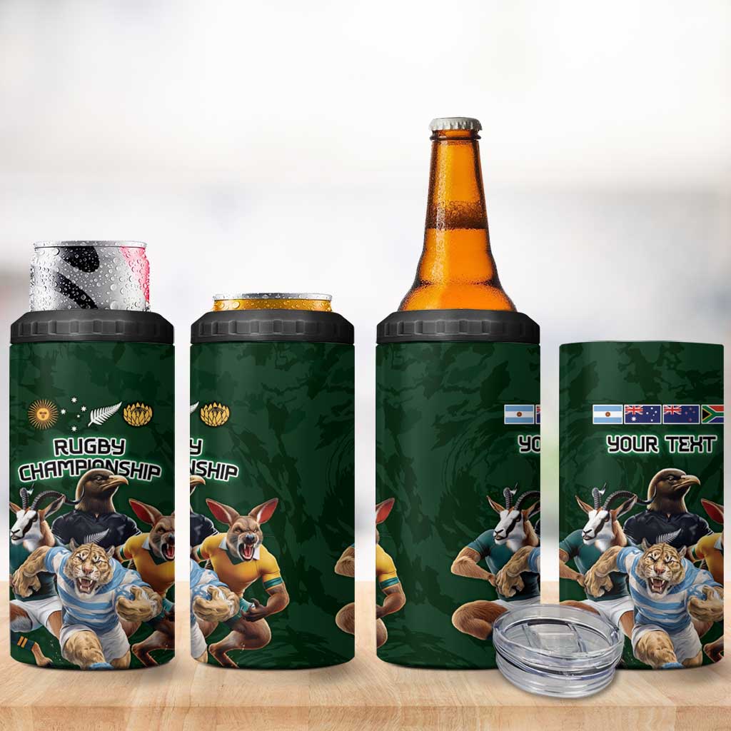 Custom Rugby Southern Hemisphere 4 in 1 Can Cooler Tumbler Argentina AUNZ South Africa Mascot Green LT9 - Polynesian Pride