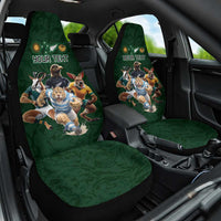 Custom Rugby Southern Hemisphere Car Seat Cover Argentina AUNZ South Africa Mascot Green LT9 One Size Green - Polynesian Pride