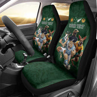 Custom Rugby Southern Hemisphere Car Seat Cover Argentina AUNZ South Africa Mascot Green LT9 - Polynesian Pride