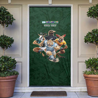 Custom Rugby Southern Hemisphere Door Cover Argentina AUNZ South Africa Mascot Green LT9 Green - Polynesian Pride