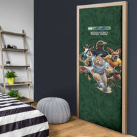 Custom Rugby Southern Hemisphere Door Cover Argentina AUNZ South Africa Mascot Green LT9 - Polynesian Pride