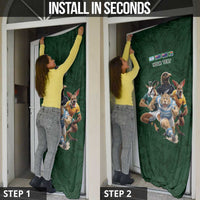 Custom Rugby Southern Hemisphere Door Cover Argentina AUNZ South Africa Mascot Green LT9 - Polynesian Pride