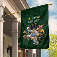 Custom Rugby Southern Hemisphere Garden Flag Argentina AUNZ South Africa Mascot Green LT9 House Flag Green - Polynesian Pride