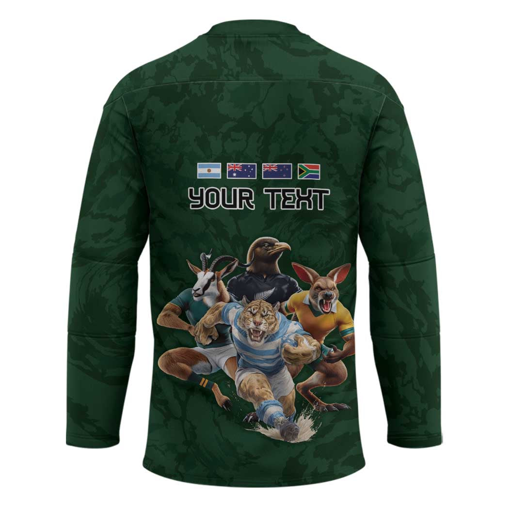 Custom Rugby Southern Hemisphere Hockey Jersey Argentina AUNZ South Africa Mascot Green LT9 - Polynesian Pride
