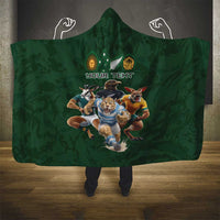 Custom Rugby Southern Hemisphere Hooded Blanket Argentina AUNZ South Africa Mascot Green LT9 - Polynesian Pride