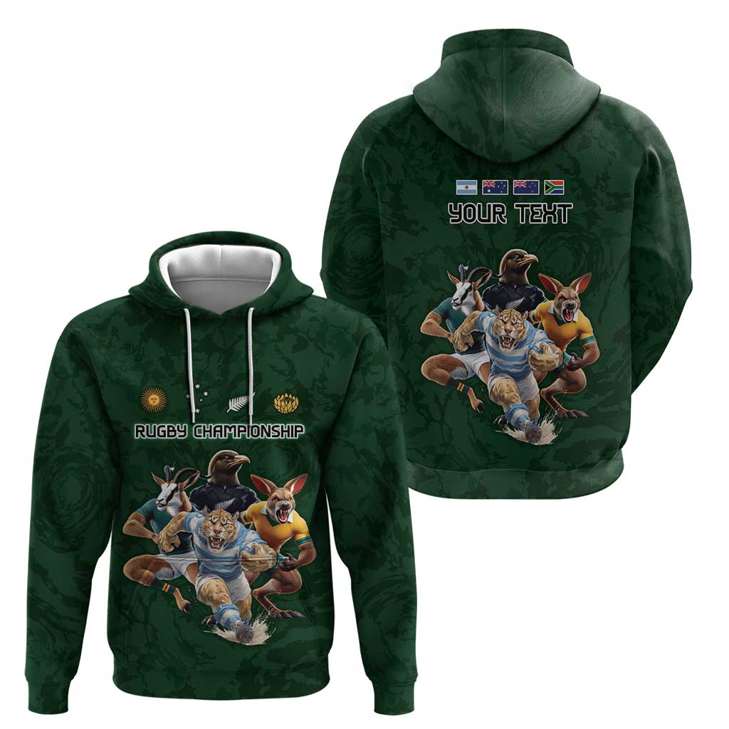 Custom Rugby Southern Hemisphere Hoodie Argentina AUNZ South Africa Mascot Green LT9 - Polynesian Pride