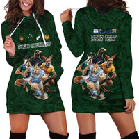 Custom Rugby Southern Hemisphere Hoodie Dress Argentina AUNZ South Africa Mascot Green LT9 - Polynesian Pride