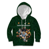 Custom Rugby Southern Hemisphere Kid Hoodie Argentina AUNZ South Africa Mascot Green LT9 Hoodie Green - Polynesian Pride