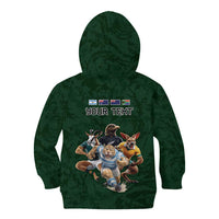 Custom Rugby Southern Hemisphere Kid Hoodie Argentina AUNZ South Africa Mascot Green LT9 - Polynesian Pride
