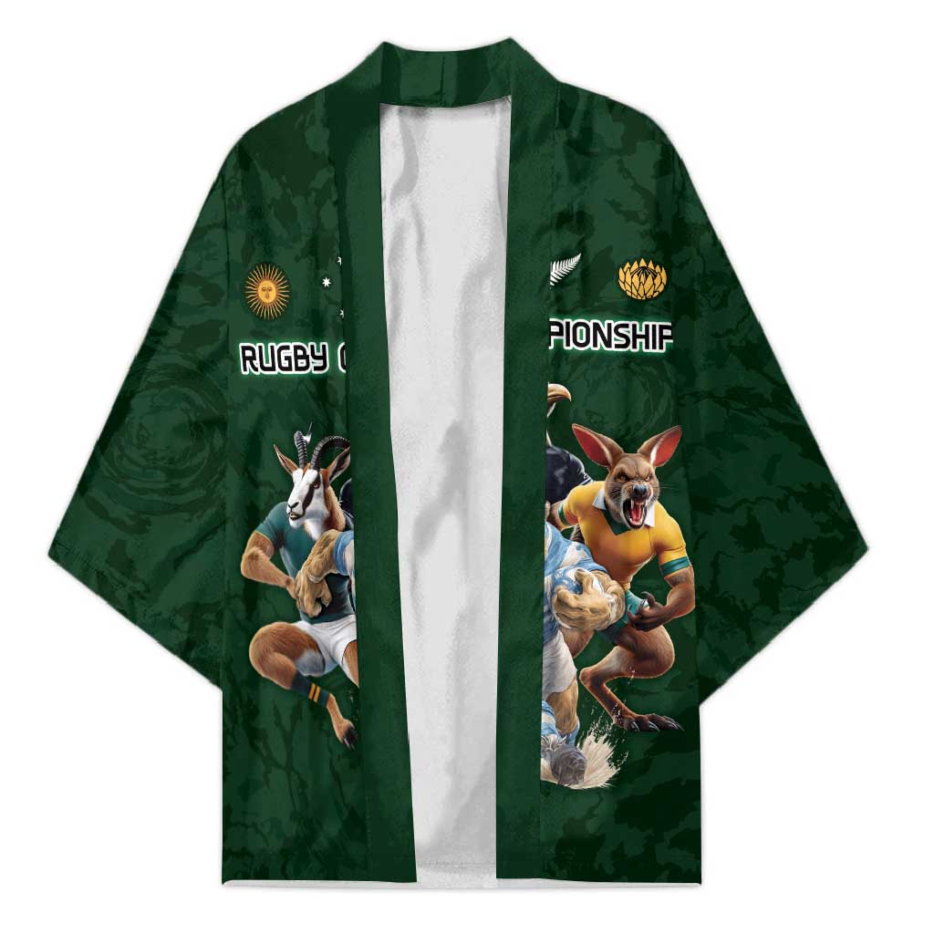 Custom Rugby Southern Hemisphere Kimono Argentina AUNZ South Africa Mascot Green - Polynesian Pride