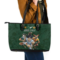 Custom Rugby Southern Hemisphere Leather Tote Bag Argentina AUNZ South Africa Mascot Green LT9 - Polynesian Pride
