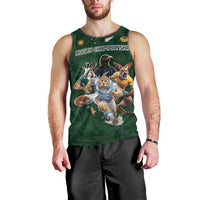 Custom Rugby Southern Hemisphere Men Tank Top Argentina AUNZ South Africa Mascot Green - Polynesian Pride