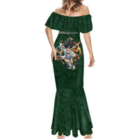 Custom Rugby Southern Hemisphere Mermaid Dress Argentina AUNZ South Africa Mascot Green LT9 - Polynesian Pride