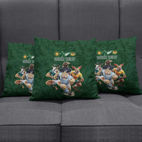 Custom Rugby Southern Hemisphere Pillow Cover Argentina AUNZ South Africa Mascot Green LT9 - Polynesian Pride
