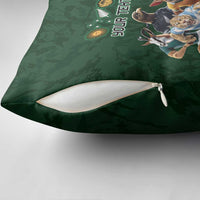 Custom Rugby Southern Hemisphere Pillow Cover Argentina AUNZ South Africa Mascot Green LT9 - Polynesian Pride