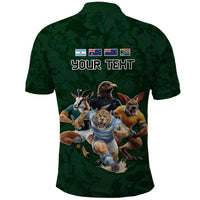 Custom Rugby Southern Hemisphere Polo Shirt Argentina AUNZ South Africa Mascot Green LT9 - Polynesian Pride