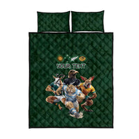 Custom Rugby Southern Hemisphere Quilt Bed Set Argentina AUNZ South Africa Mascot Green LT9 - Polynesian Pride