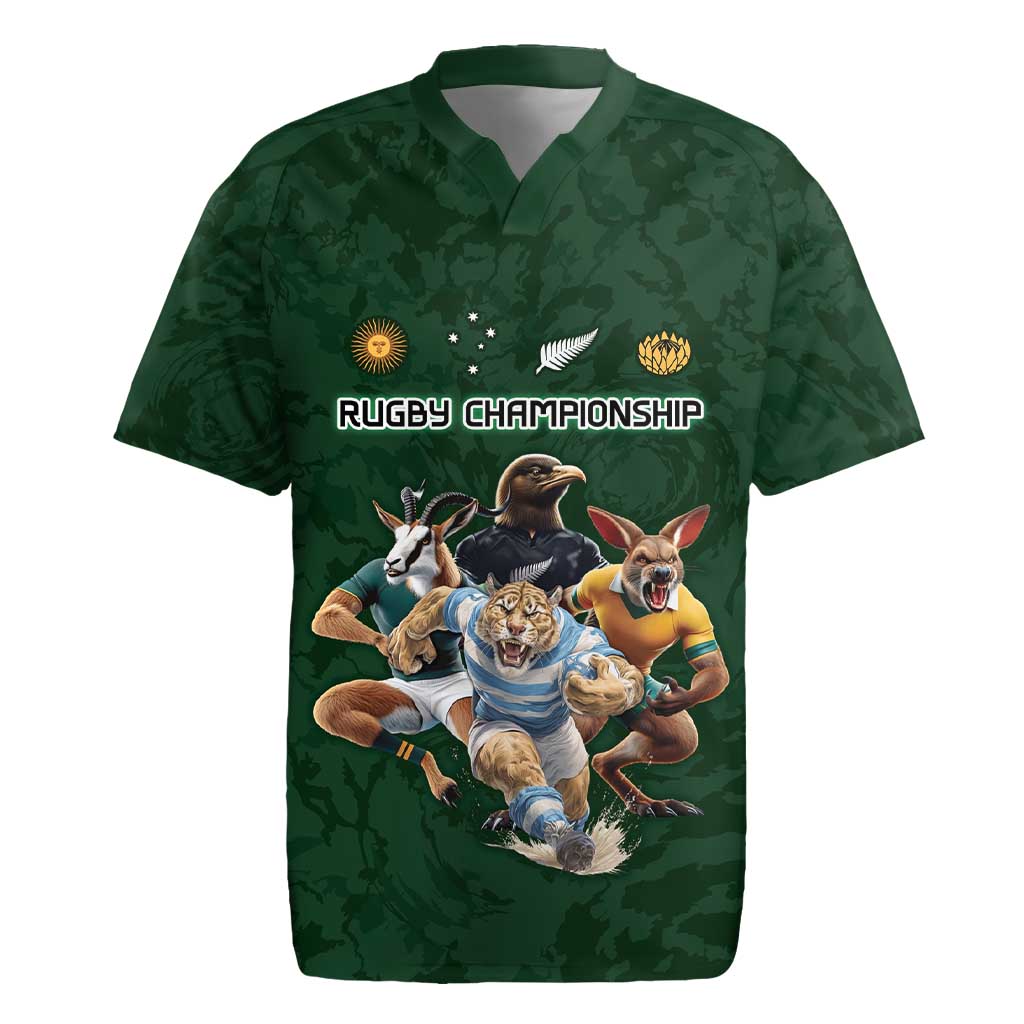 Custom Rugby Southern Hemisphere Rugby Jersey Argentina AUNZ South Africa Mascot Green LT9 Green - Polynesian Pride