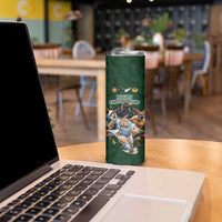 Custom Rugby Southern Hemisphere Skinny Tumbler Argentina AUNZ South Africa Mascot Green LT9 - Polynesian Pride