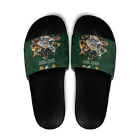 Custom Rugby Southern Hemisphere Slide Sandals Argentina AUNZ South Africa Mascot Green LT9 Green - Polynesian Pride