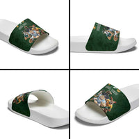 Custom Rugby Southern Hemisphere Slide Sandals Argentina AUNZ South Africa Mascot Green LT9 - Polynesian Pride