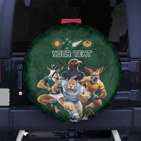 Custom Rugby Southern Hemisphere Spare Tire Cover Argentina AUNZ South Africa Mascot Green LT9 No hole Green - Polynesian Pride