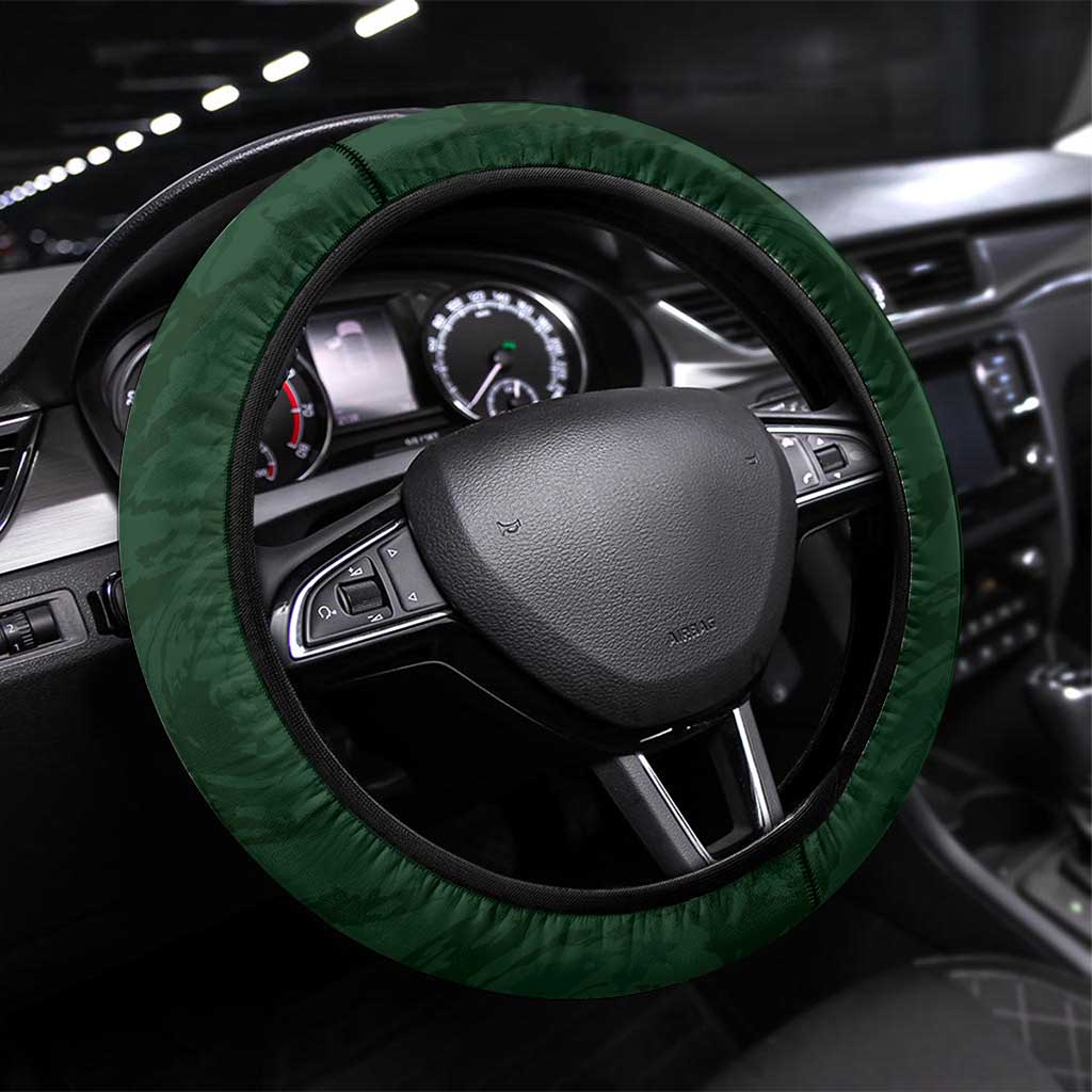 Rugby Southern Hemisphere Steering Wheel Cover Argentina AUNZ South Africa Mascot Green LT9 Universal Fit Green - Polynesian Pride