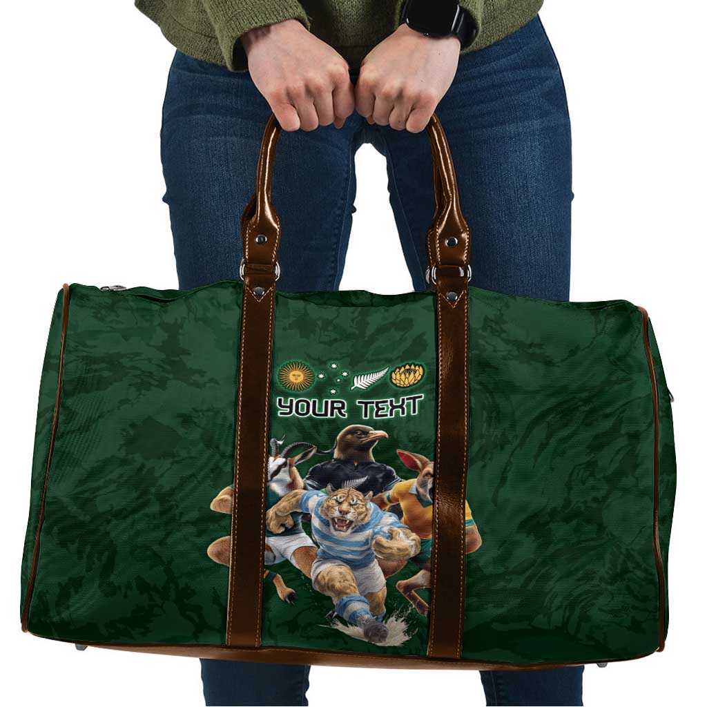 Custom Rugby Southern Hemisphere Travel Bag Argentina AUNZ South Africa Mascot Green LT9 Green - Polynesian Pride